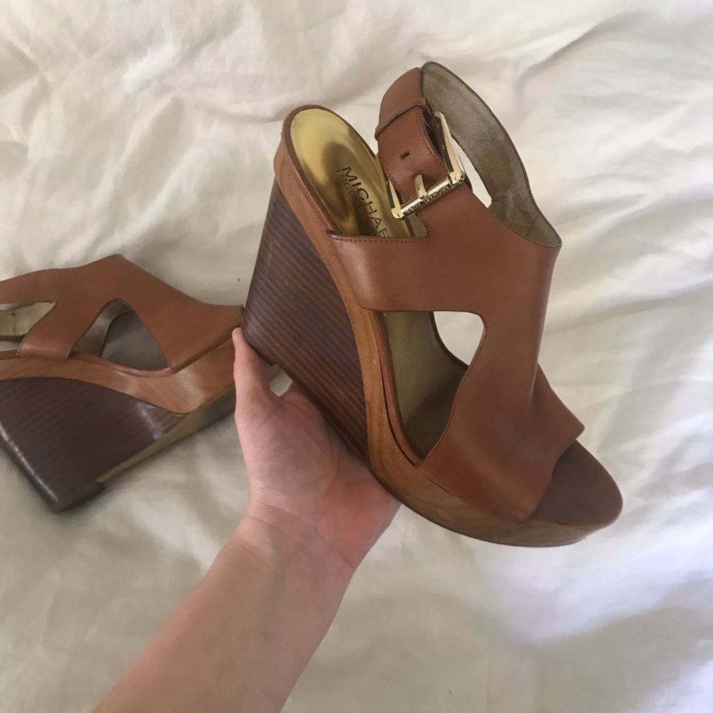 Michael Kors Leather Wedges Size 7.5